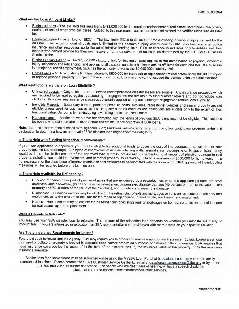 SBA Disaster Loan Fact Sheet-English Page 2